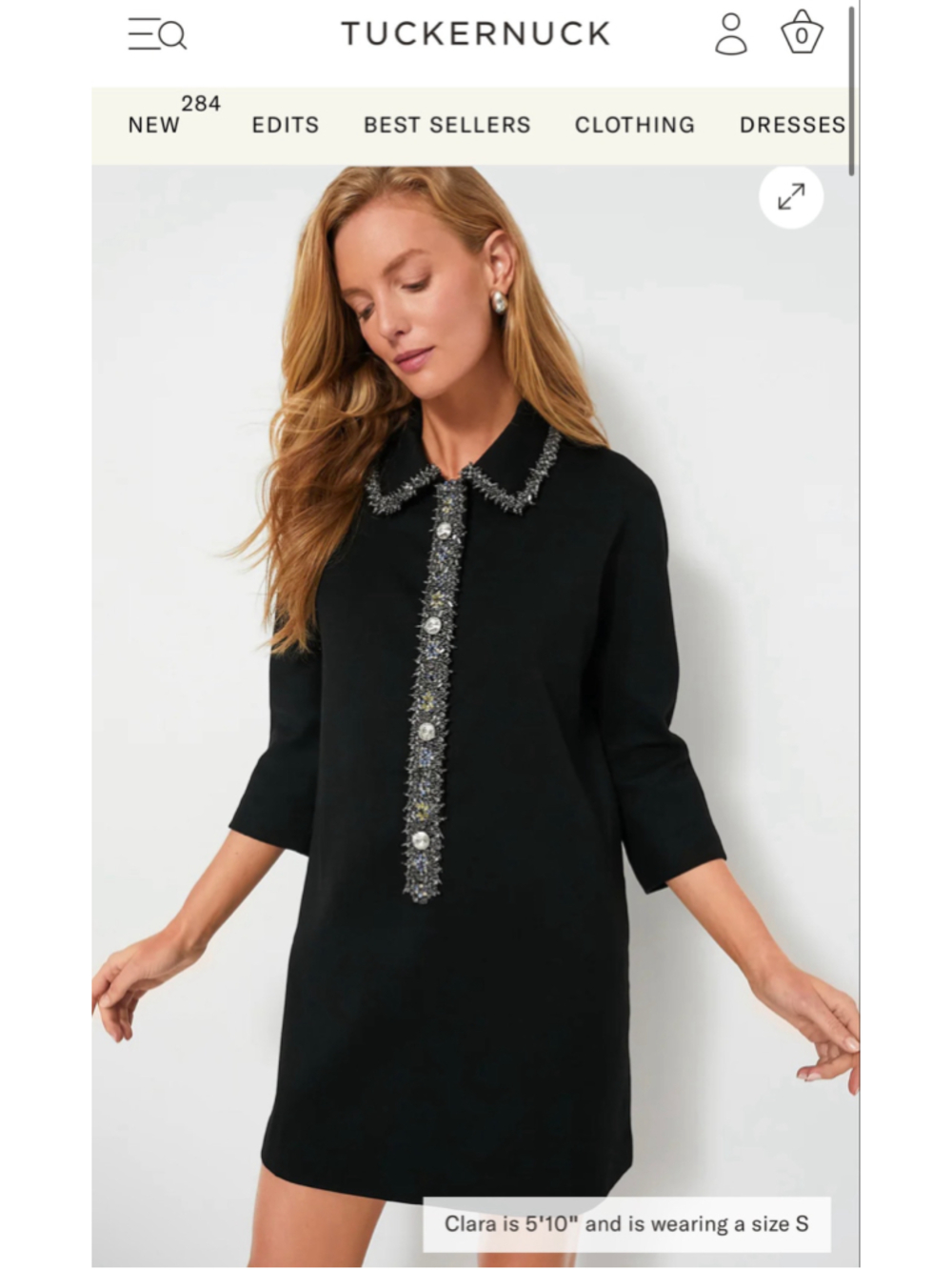 Tuckernuck Black Embellished Nicola Mini Dress Size L New